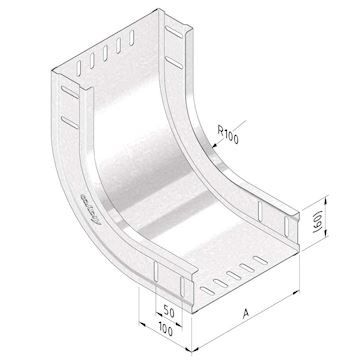 CT60-RB90-200-PG Kabelbaan stijgbocht